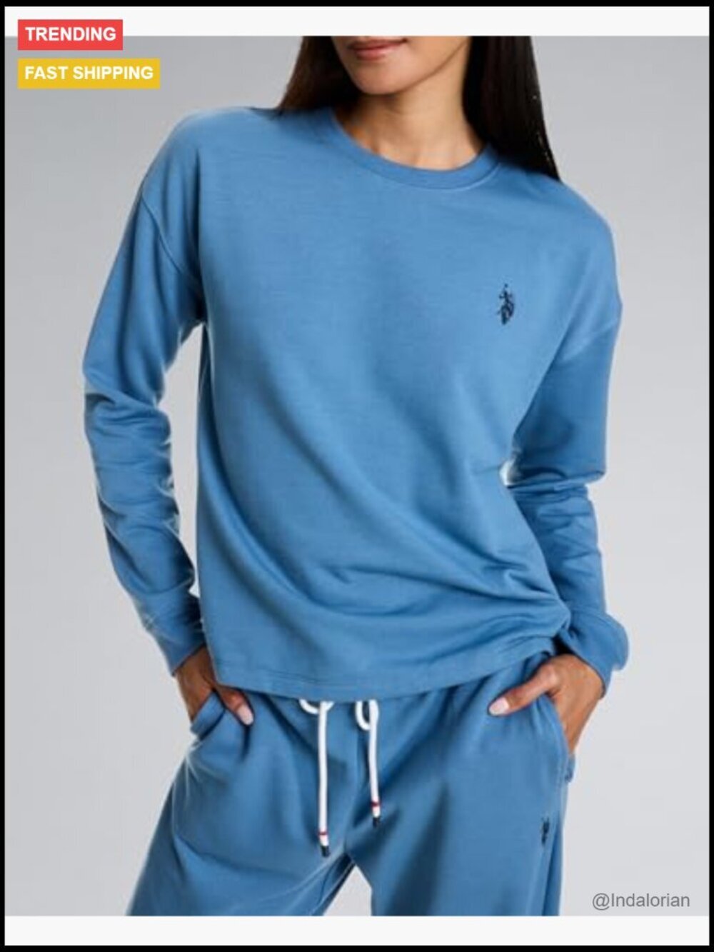 Fleece-Backed Jersey Lounge Set with Sweatshirt and Joggers - Picture 4 of 7